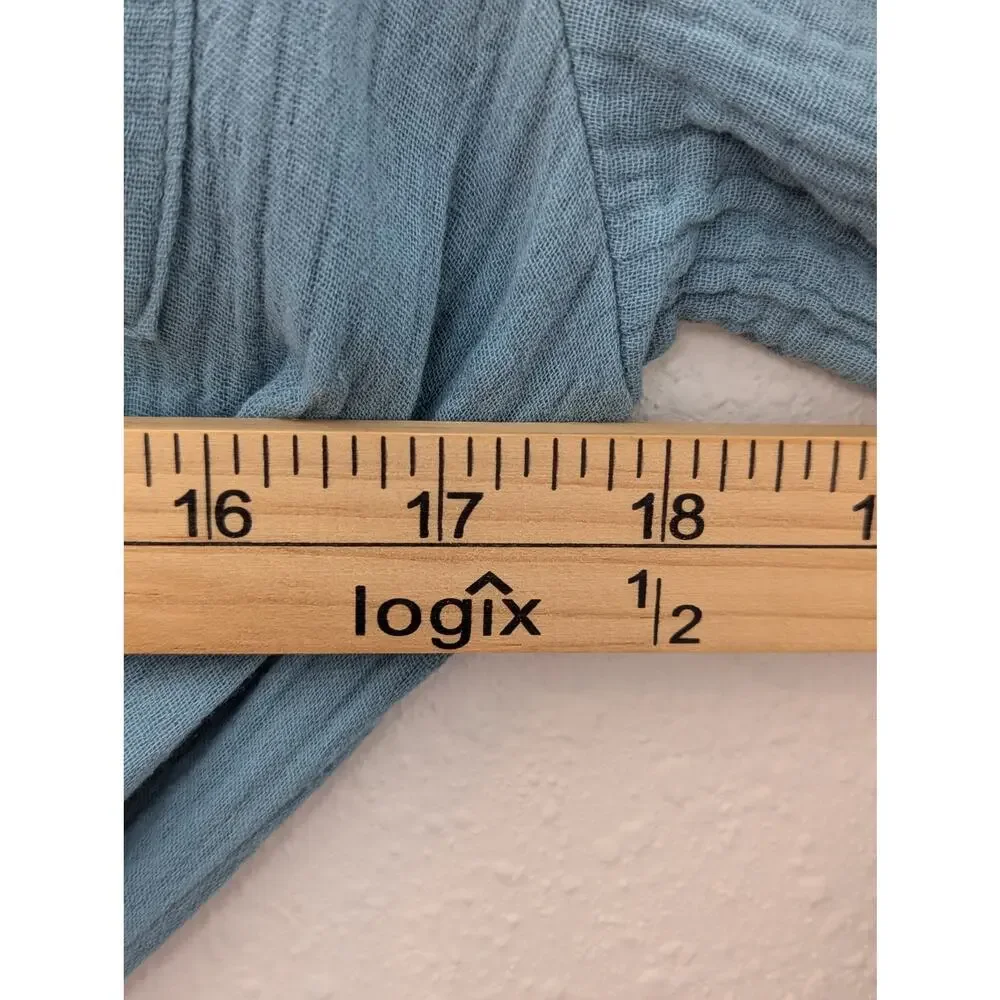 Franco Shirt Dress Blue Button Down Size M - Picture 4 of 6